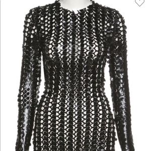 Long sleeve round neck sexy slim bag hip dress